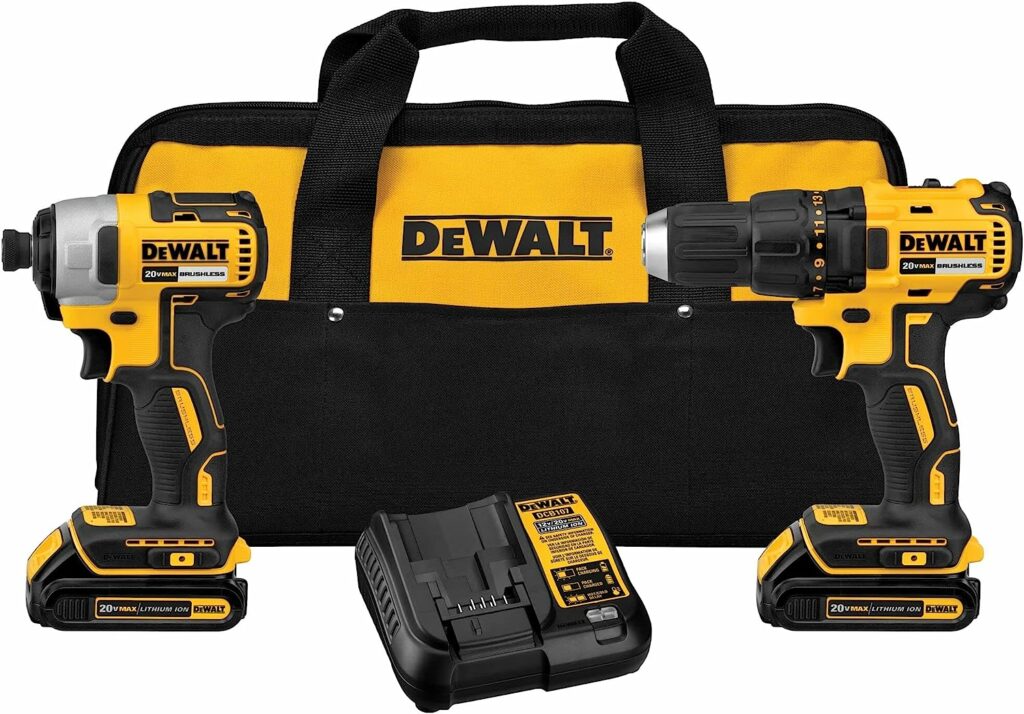 DEWALT 20V MAX Cordless Drill, Impact Driver, 2-Tool Power Tool Combo Kit, Brushless Power Tool Set with 2 Batteries and Charger Included (DCK277D2)